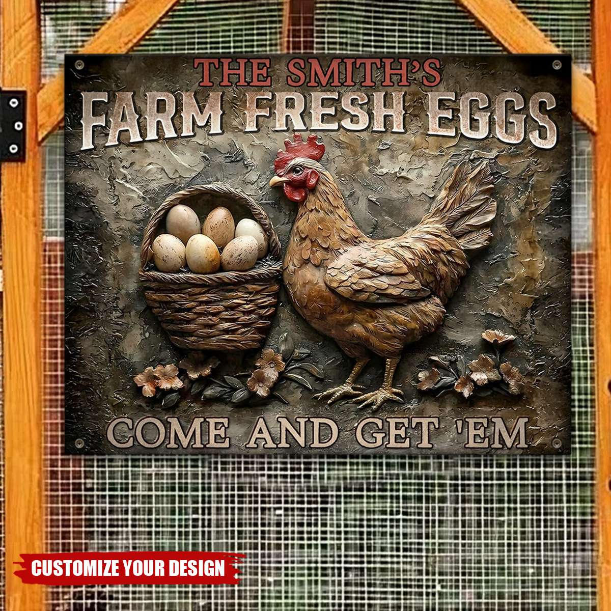 Personalized Farmer Rectangle Metal Sign-Chicken Coop Signs