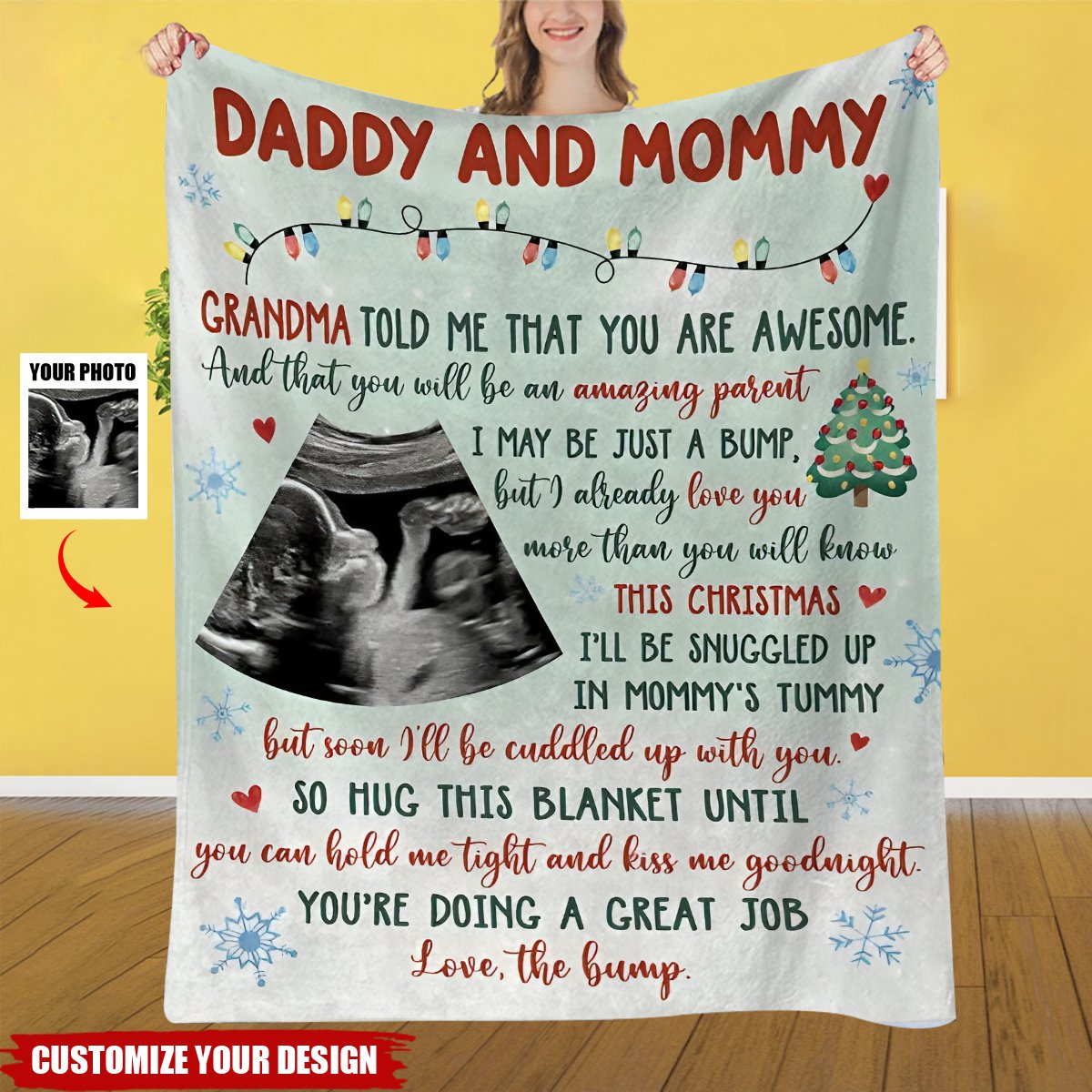 Custom Photo I'll Be Cuddled Up With You - Family Personalized Custom Blanket - Baby Shower Gift, Gift For First Mom