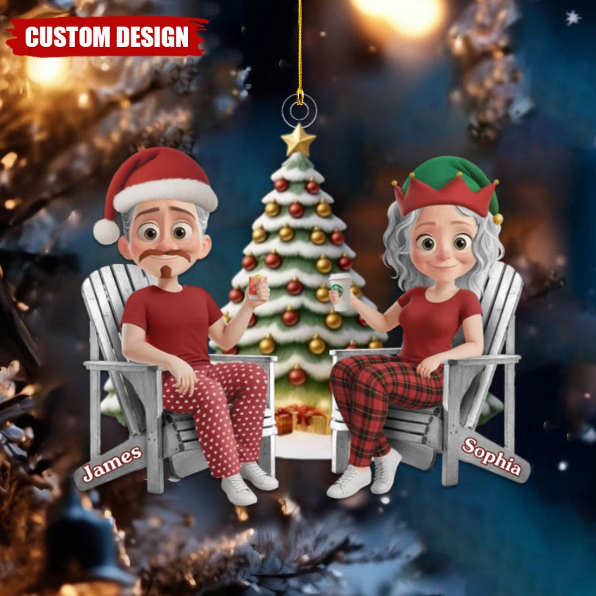 Custom Snow-Filled Ball Ornament - Gift For Couple