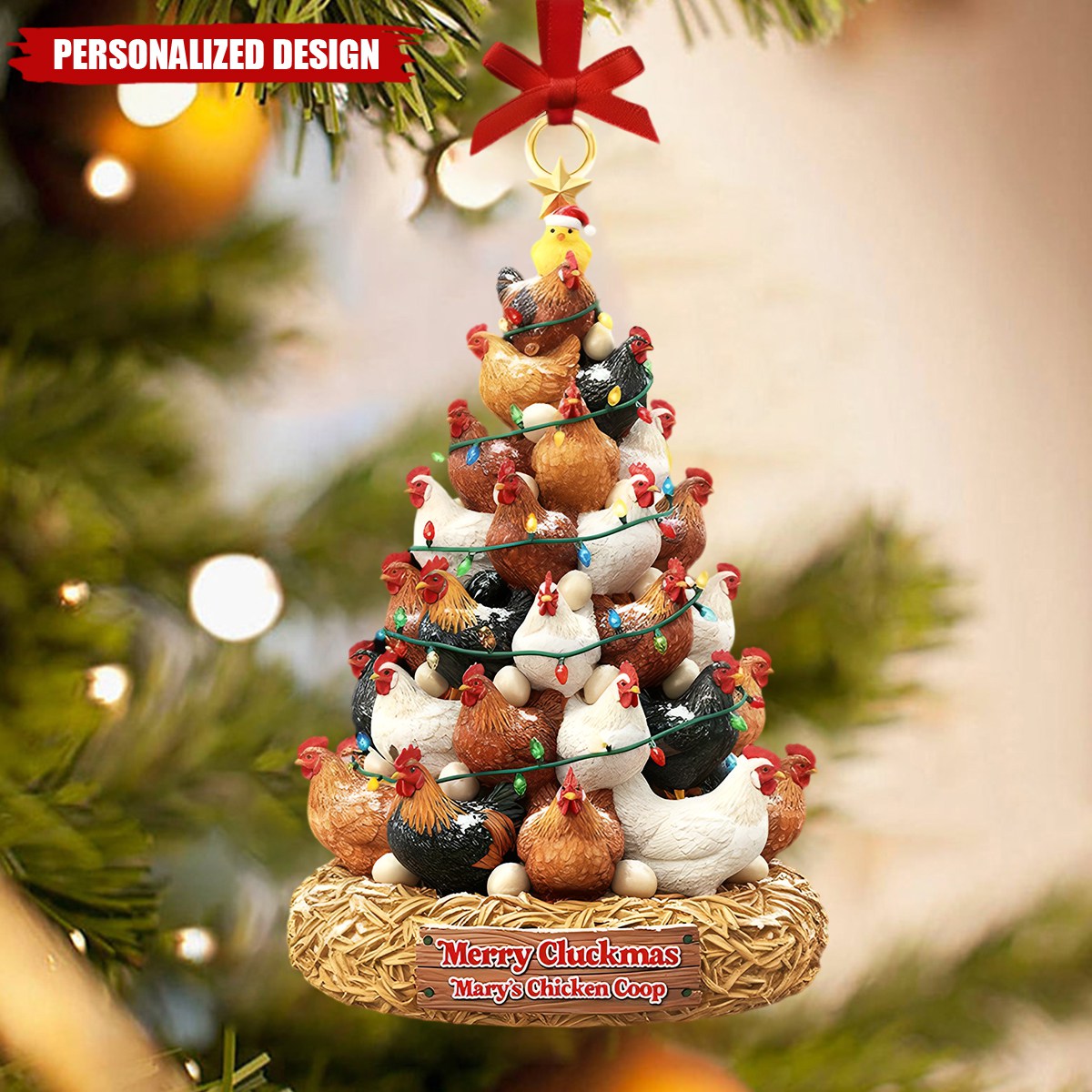 Personalized Chicken Acrylic Ornament Gifts For Chicken Lovers