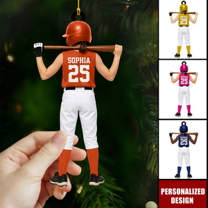 Personalized Kid Softball Player Ornament Gift for Softball Player