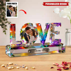 Personalized Stained Glass LOVE Couple Acrylic Plaque