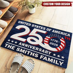 Personalized America 250th Anniversary Doormat