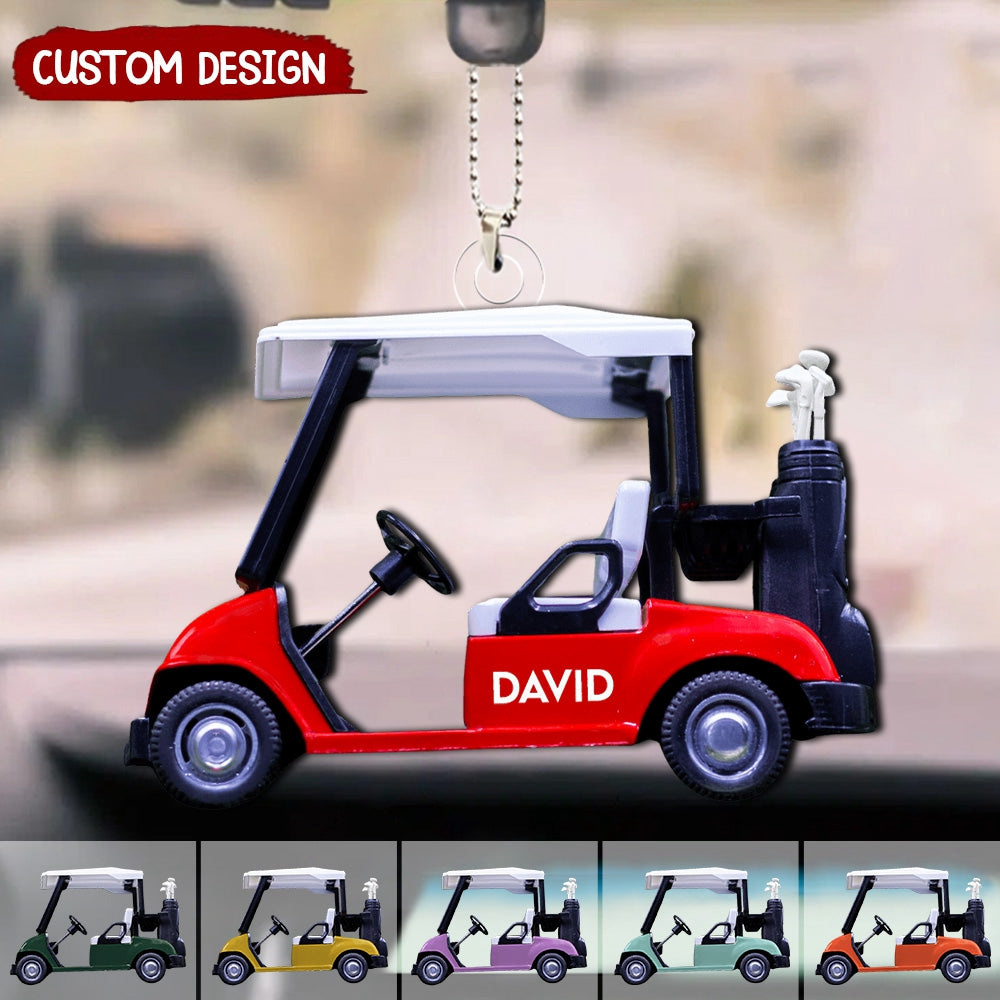 Golf Cart - Personalized Acrylic Car Ornament