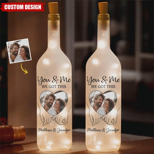 Personalized Anniversary Wedding Bottle Lamp - Gifts For Husband And Wife, Him And Her