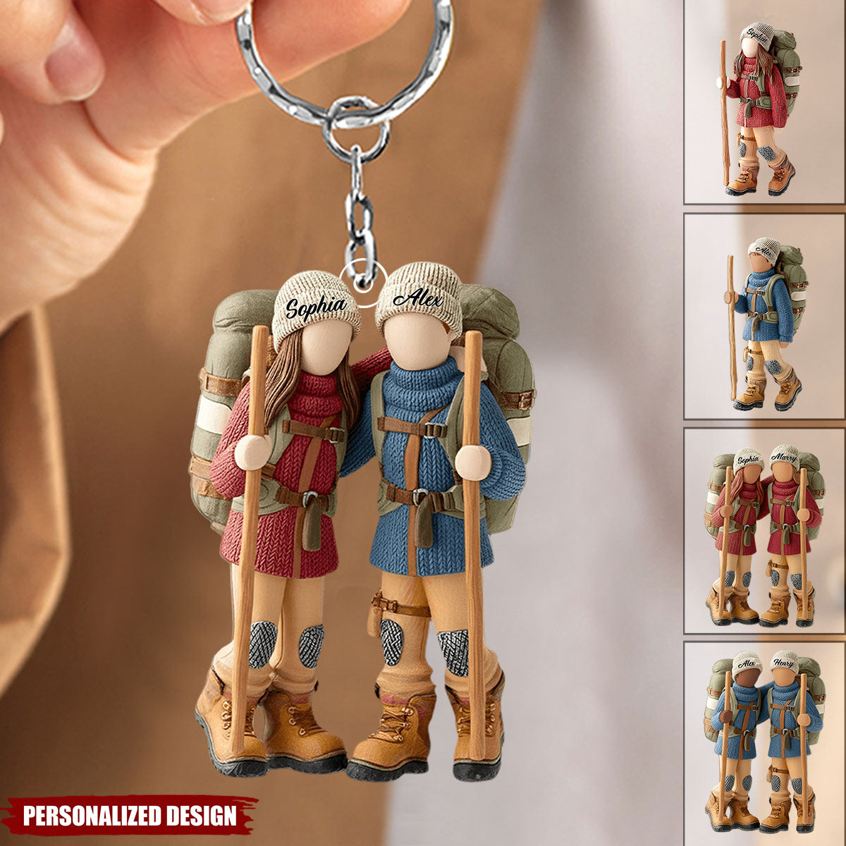 Hiking Partners For Life-Personalized Hiking Transparent Keychain