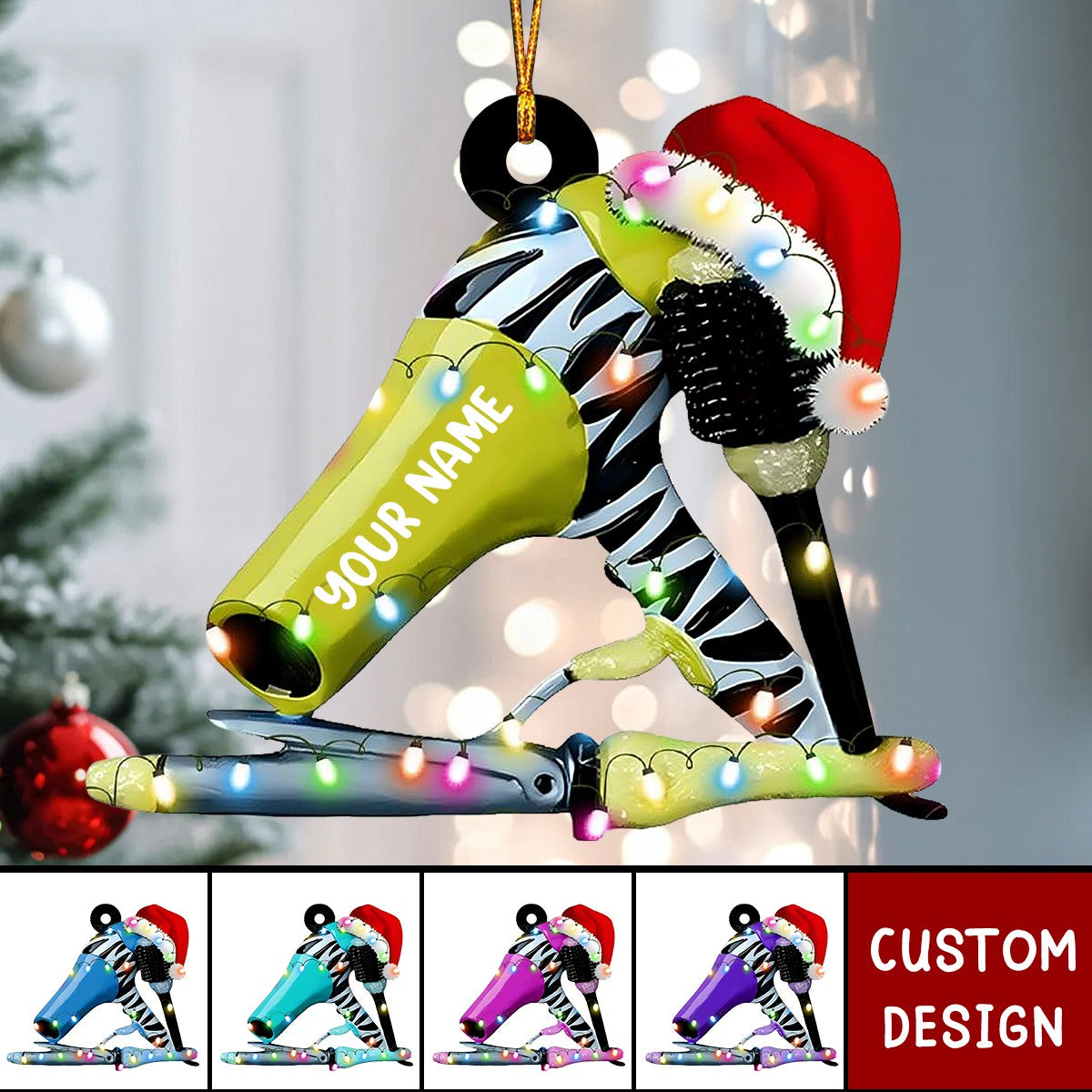 Personalized Dryer Acrylic Christmas Ornament Gift For Hairdresse