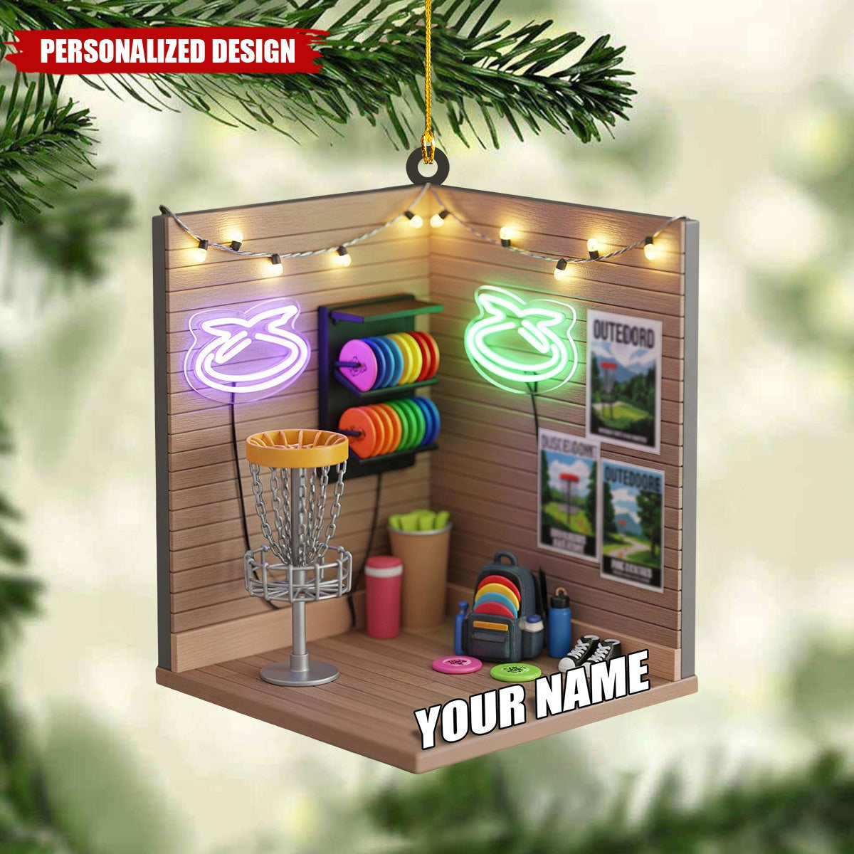Personalized Disc Golf Ornament-Christmas Gift For Disc Golfer