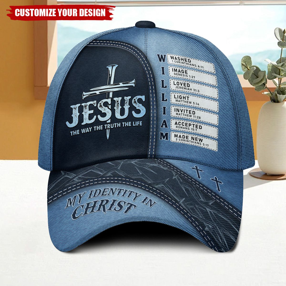 Jesus The Way The Truth The Life - Personalized Classic Cap