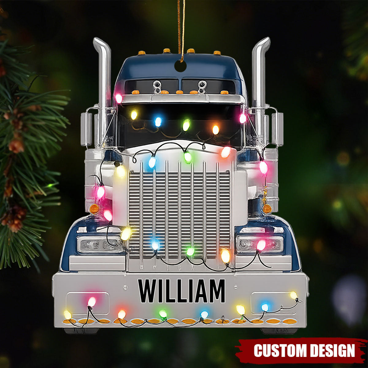 Celebrate The Holidays With Festive Truck Decorations, Personalized Custom Acrylic Ornament, Gift For Truck Drivers
