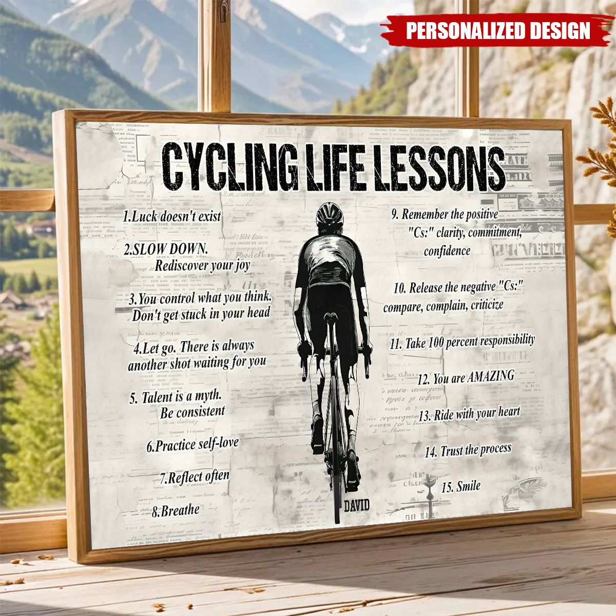 Personalized Cycling Life Lessons Poster