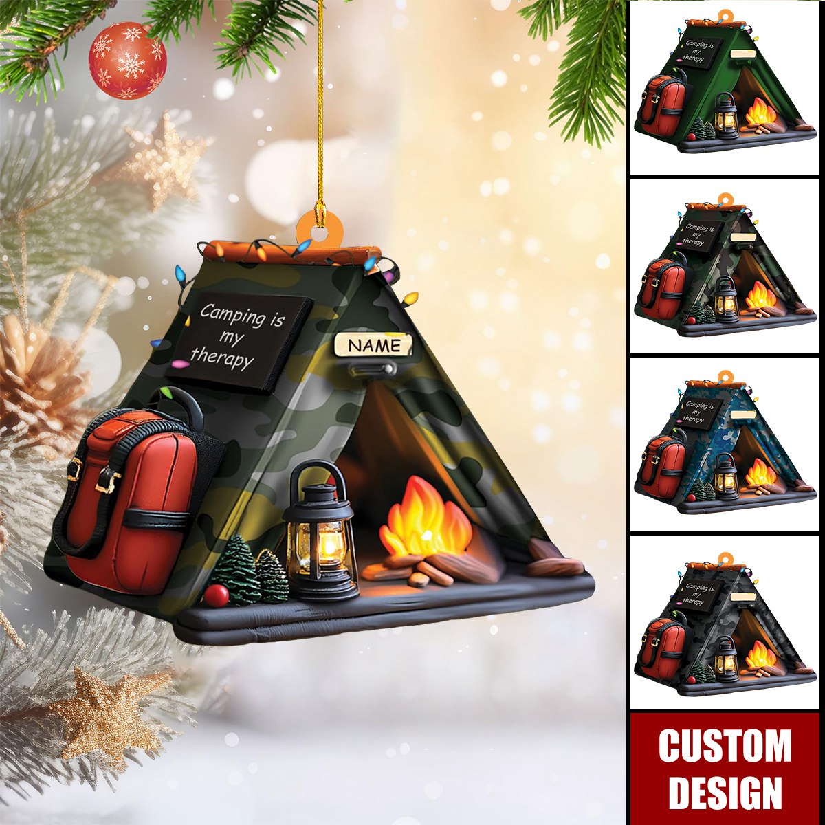 Personalized Camping Ornament Gift for Camping Lover