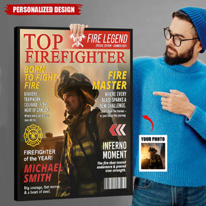 Personalized Firefighter Magazine Poster-Fireman Retirement Gift