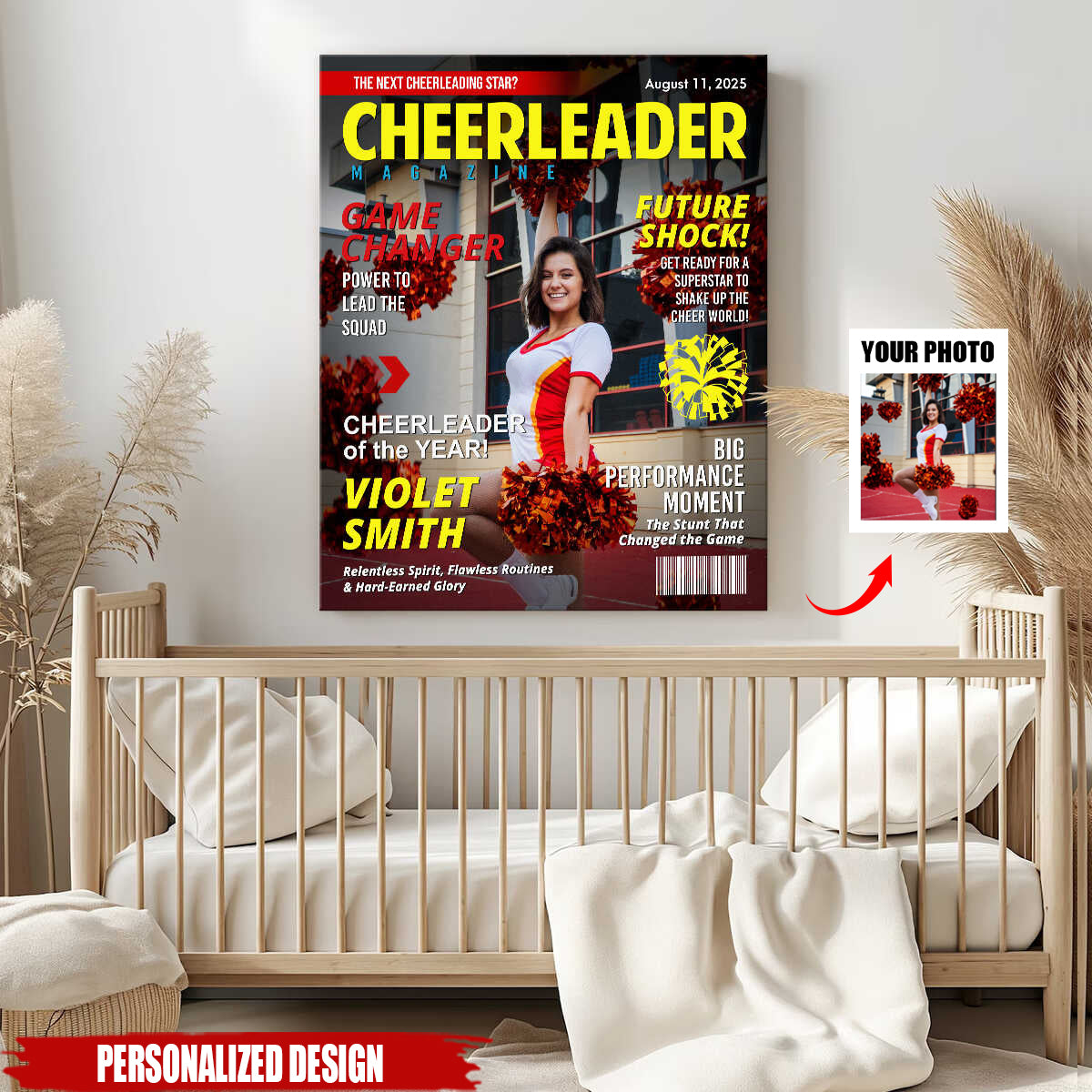 Custom Cheerleader Magazine Cover Poster, Gift For Cheerleader