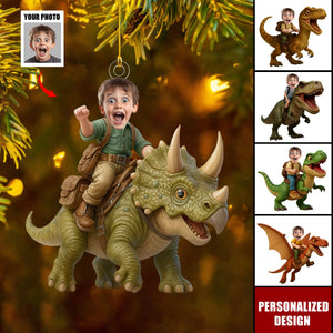 Personalized Dinosaur Ornament-Funny Christmas Gift for Boys
