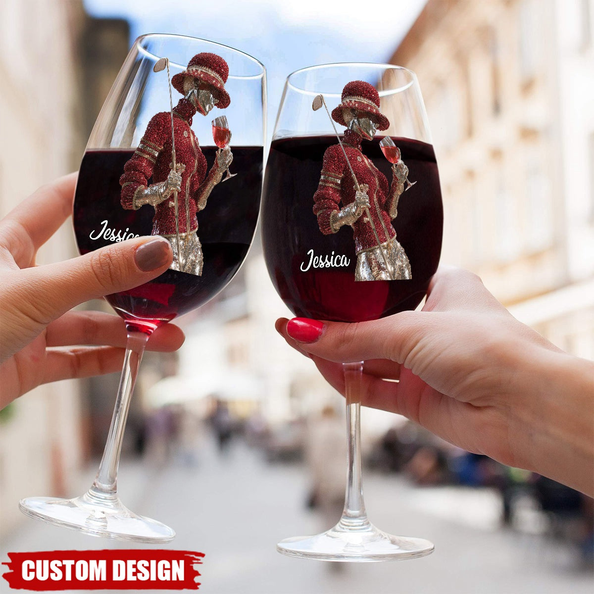 Golf And Wine - Personalized Golf Wine Glass With Long Stem