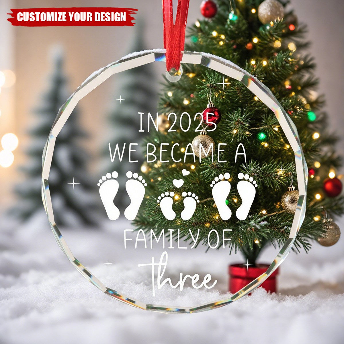 Newborn Baby Gifts for Couples in 2025 We Became a Family of Three Baby's First Christmas Ornament First Time Parents Mom Dad Gifts