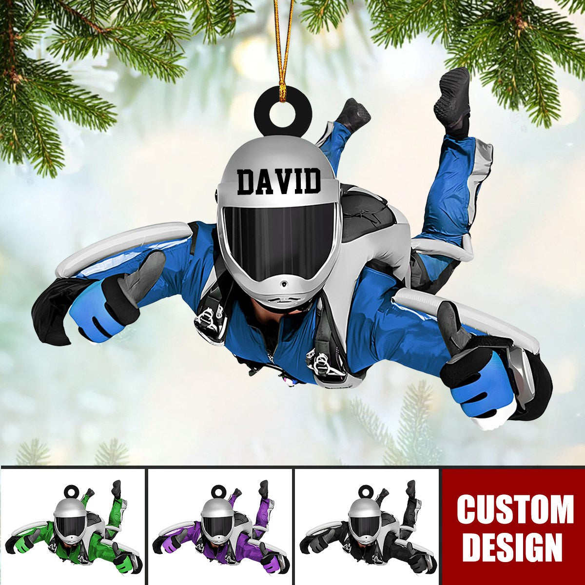 Personalized Skydiving Christmas Ornament, Gift For Skydiving Lovers - 2025 New Release