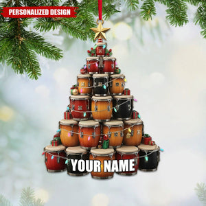 Personalized Conga Drum Christmas Ornament-Gift For Drummer