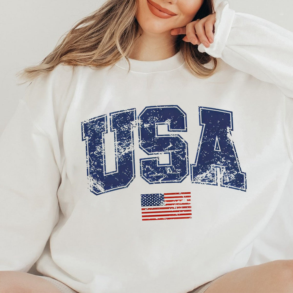Retro USA Sweatshirt, 4th of July Sweatshirt, Patriotic Sweatshirt