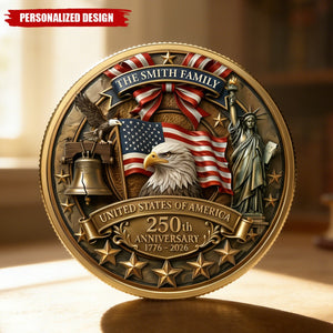 America 250th Anniversary Patriotic 2026 - Personalized Coin