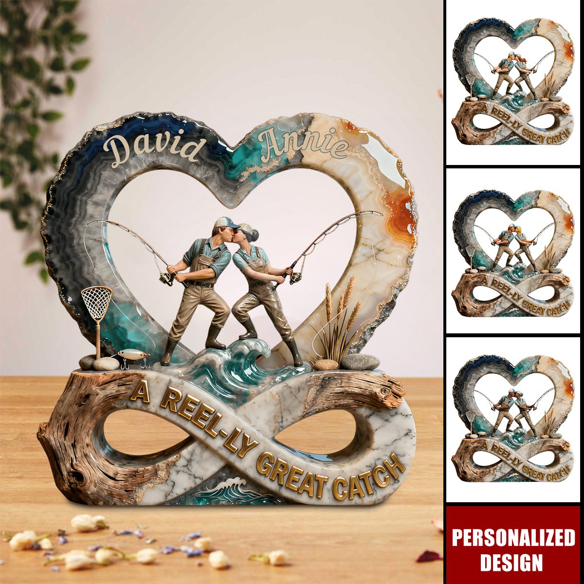 Personalized Fishing Couple Great Catch Acrylic Plaque-Gift For Fishing Couple