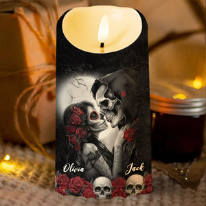I Choose You, Skulls and Roses, LED Candle, Gift for Spouse and Partner