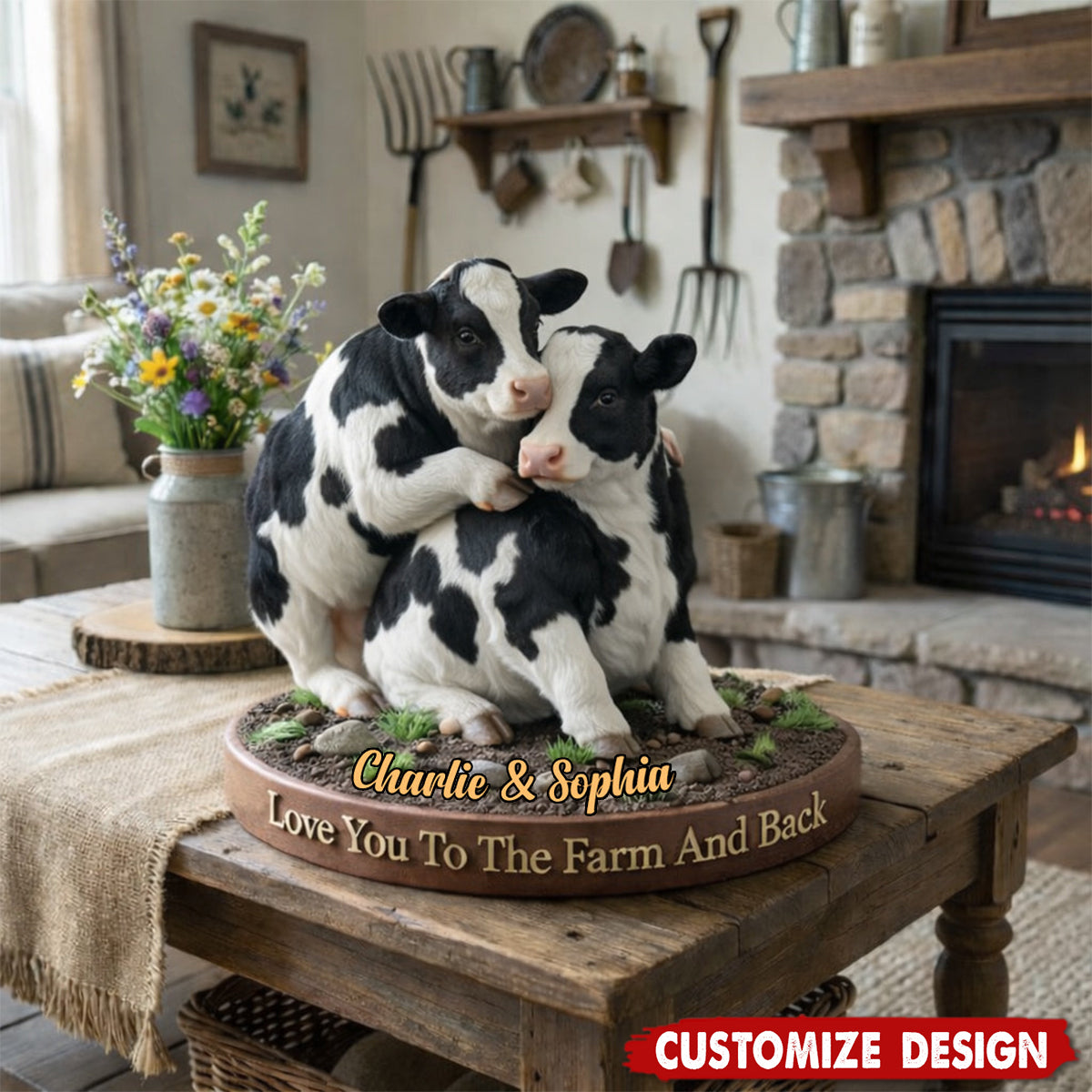Personalized Naughty Cow Couple Acrylic Plaque - Gift For Couple