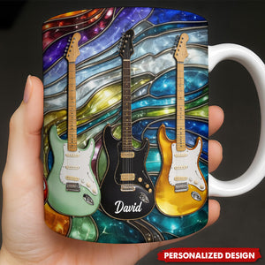 Electric Guitar Art, Personalized Coffee Mug, Gift For Music Lovers
