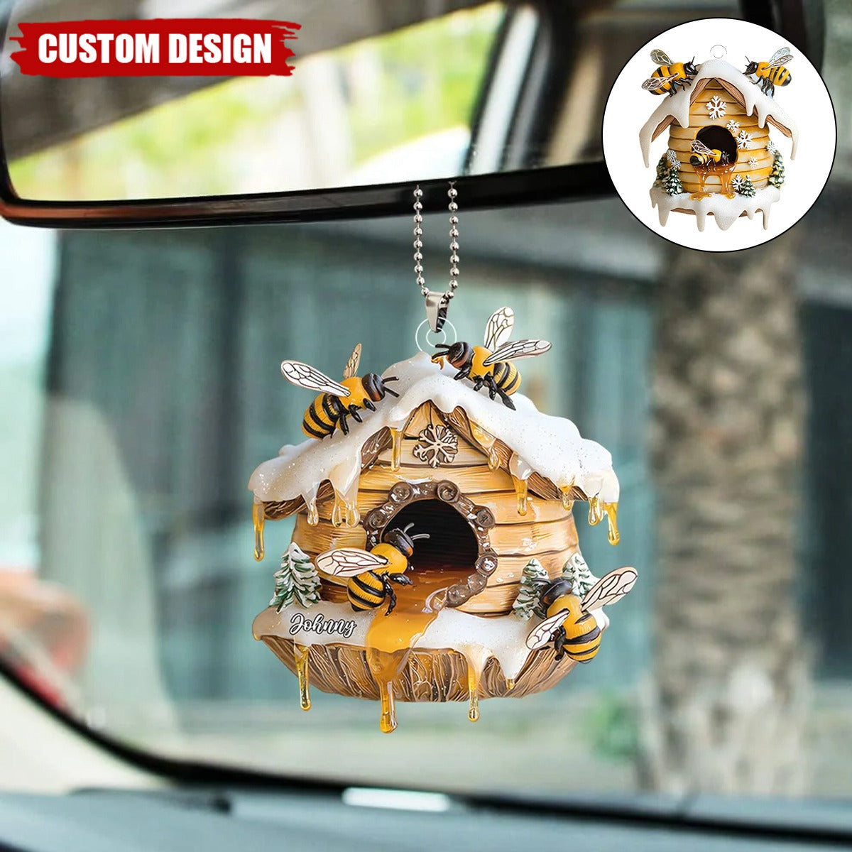 Bee Merry Personalized Name Shaped Ornament, Perfect Gift For Bee Keepers