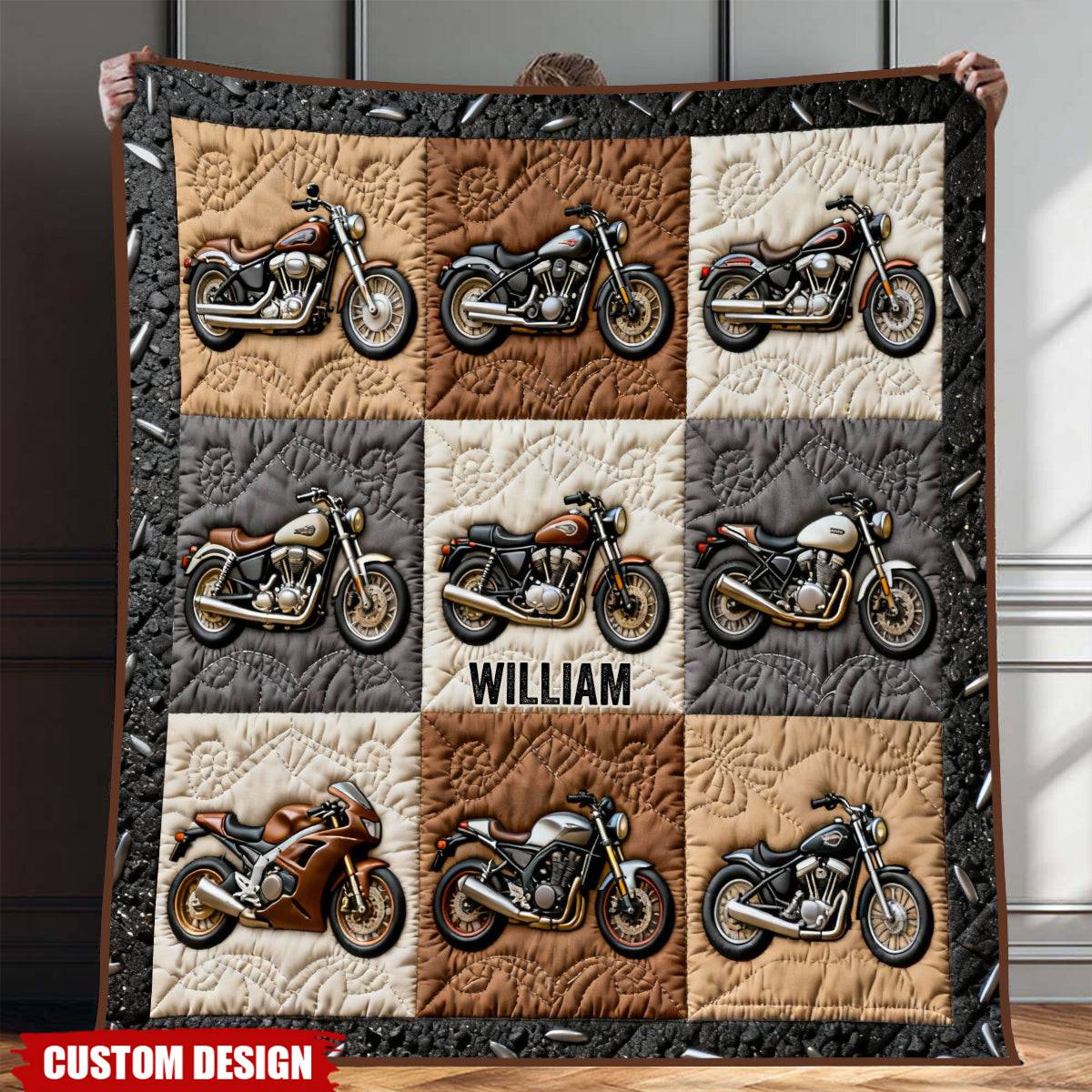 Personalized Motorcycle Blanket - Gift For Biker