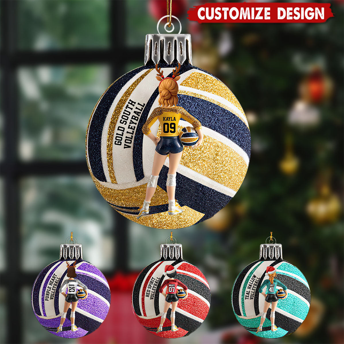 Love Volleyball - Personalized Volleyball Ornament - Gift For Volleyball Lovers