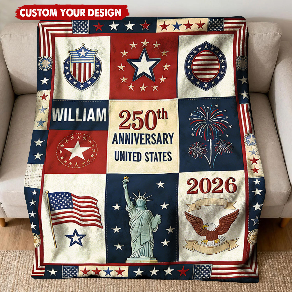 250th Anniversary - Personalized Patriot Blanket