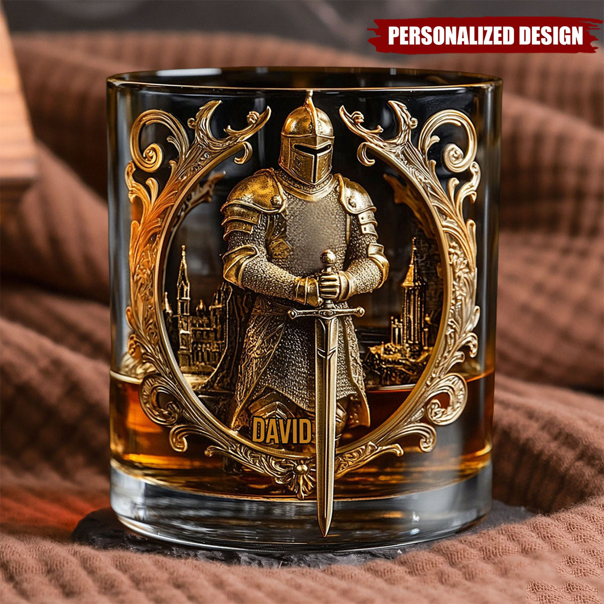 Knight Of God-Personalized Whiskey Glass