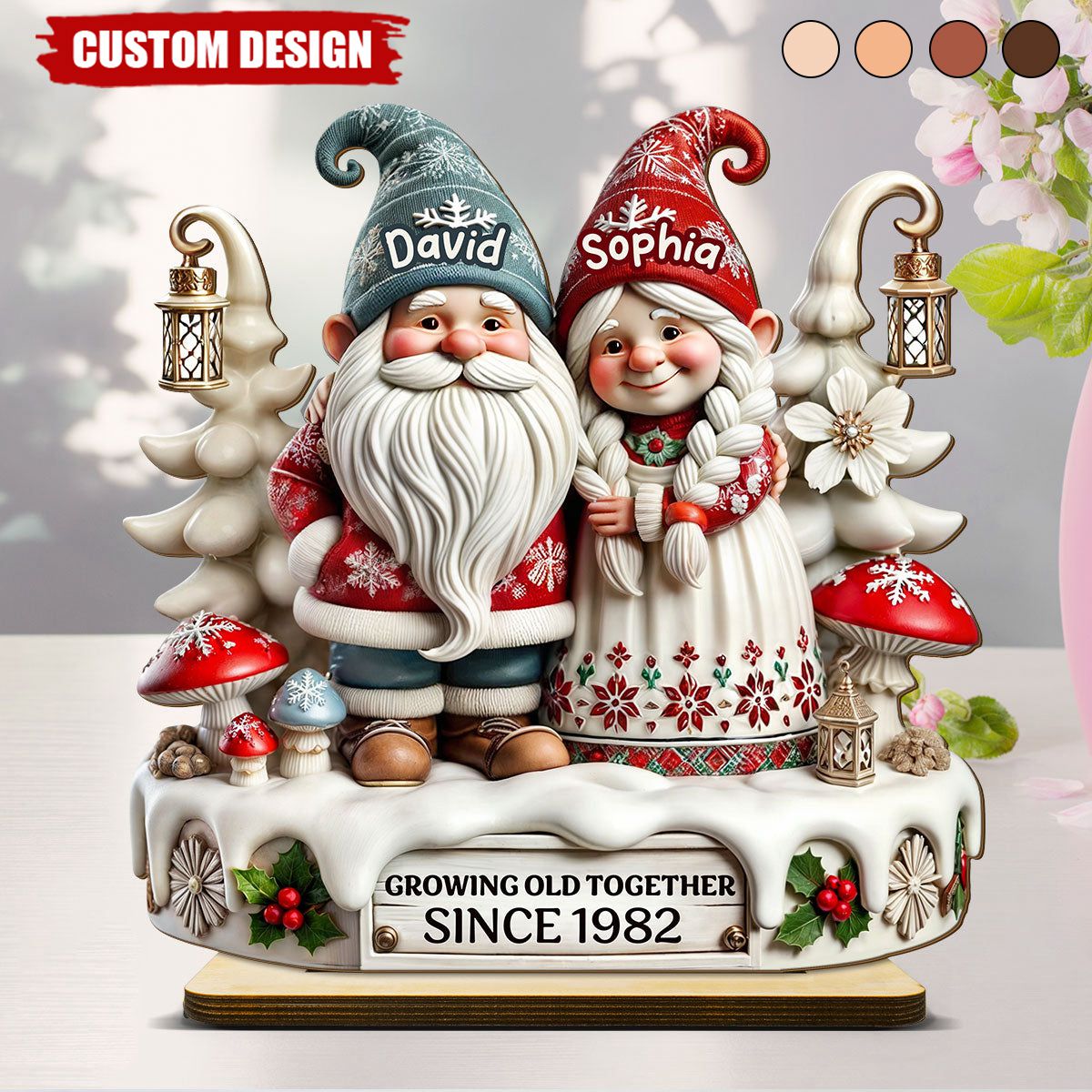 3D Effect Couple Together Personalized Standing Wooden Plaque, Heartfelt Gift For Couple, For Him, For Her, Husband, Wife