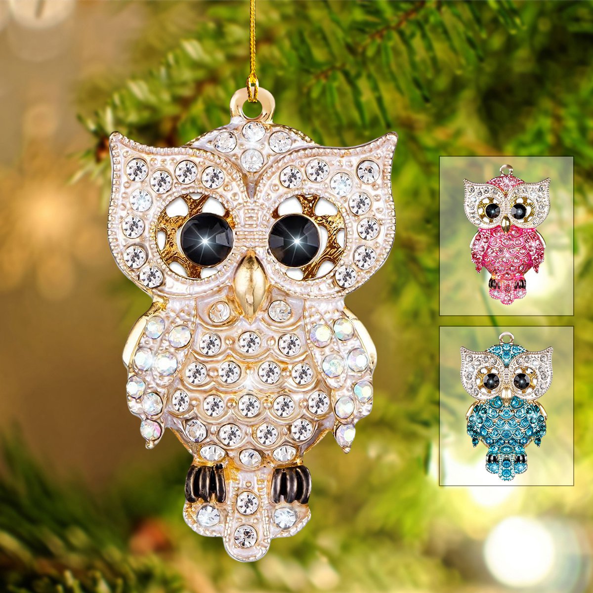 Owl Christmas Ornament 2025 - Owl Ornament for Christmas Tree Decorations Acrylic Ornaments for Kids Adults