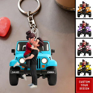 Personalized Romantic Couple Keychain - Gift for Couple