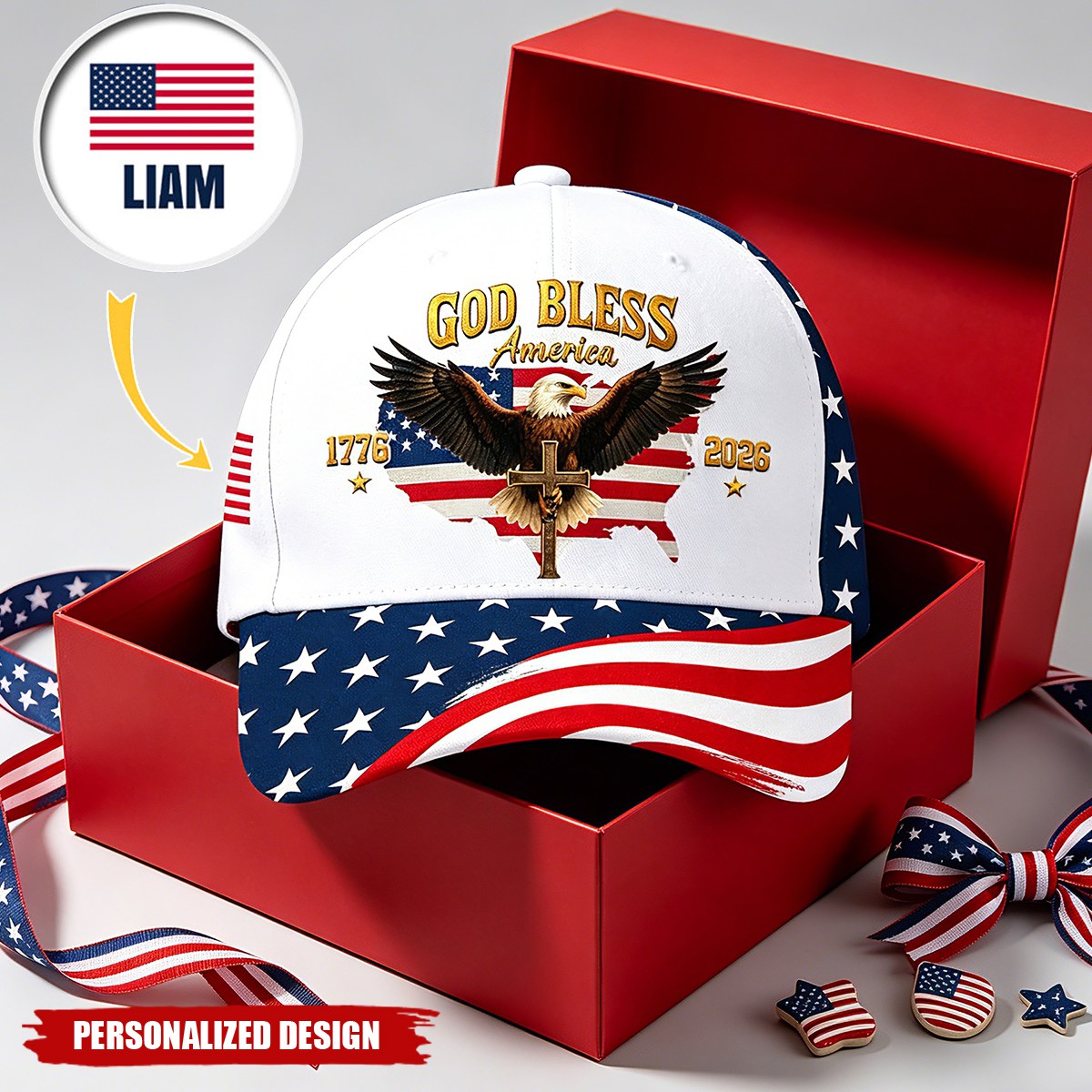 Personalized US Eagle 250 Years Of Freedom 1776 - 2026 Classic Cap
