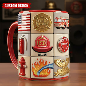 Firefighter Coffee Accent Mug - Personalized Gifts For Firefighter Coffee Mug