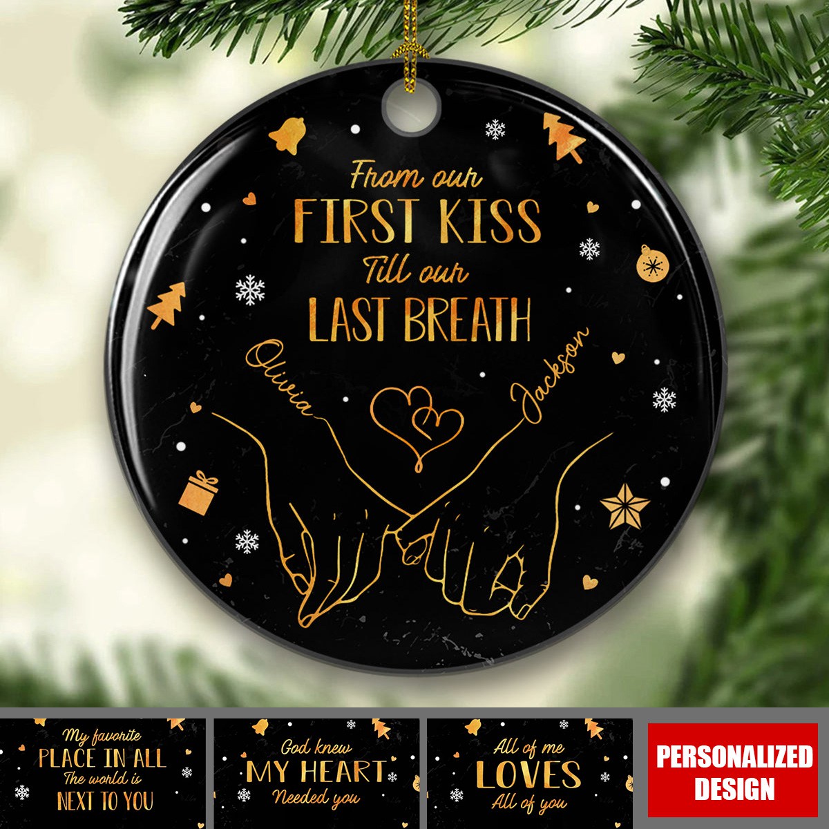 2024 New Release My Heart Is Perfect Because You Are Inside - Personalized Custom Ceramic Ornament