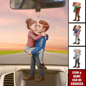 Personalized Romantic Kissing Couple Ornament - Anniversary Wedding Gifts For Husband And Wife, Him And Her