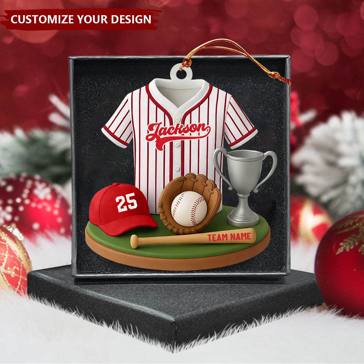 Baseball Keepsake - Personalized Kid Baseball Player Ornament