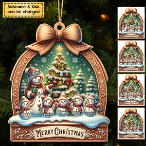 Personalized Merry Christmas Ornament Custom Grandma and Grandkids