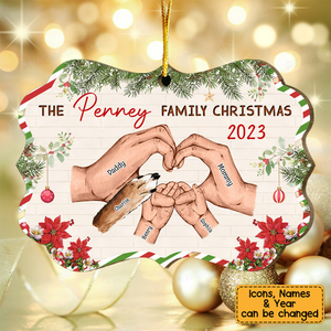 Family Hands Personalized Wooden Christmas Ornament Gift For Family
