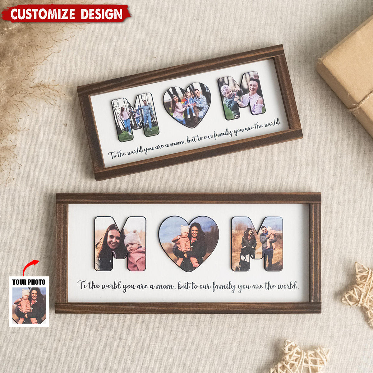 Personalized 2-Layered Wooden Plaque - Mother’s Day Gift For Mom