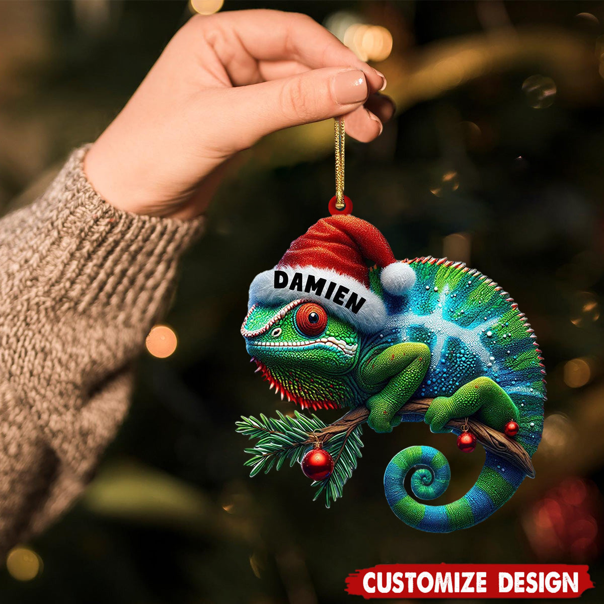 Personalized Chameleon Christmas Ornament-2024 New Release