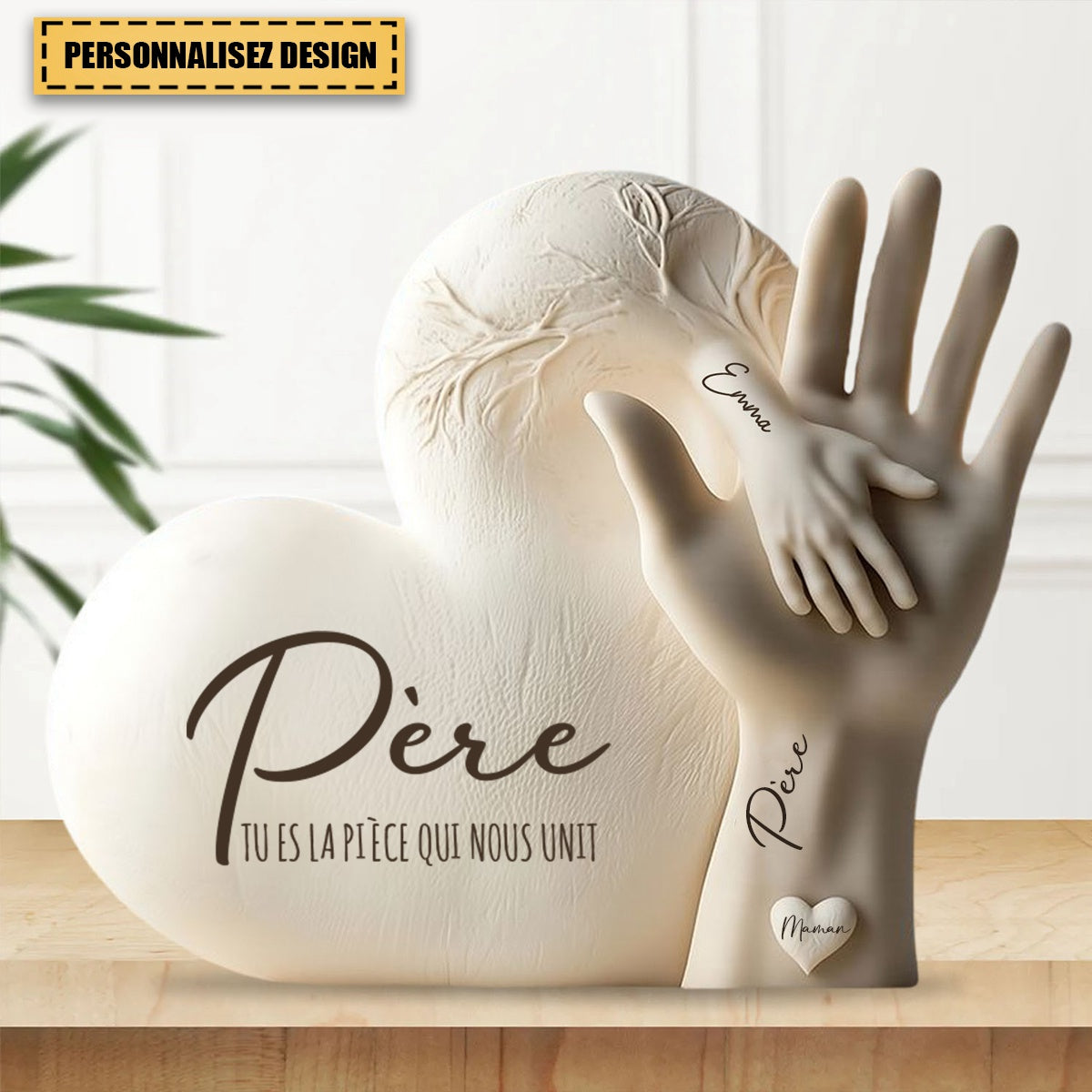 Papa Tu Es La Pièce Qui Nous Unit - Plaque Personnalisée En Acrylique, Cadeau Pour La Fête Des Pères