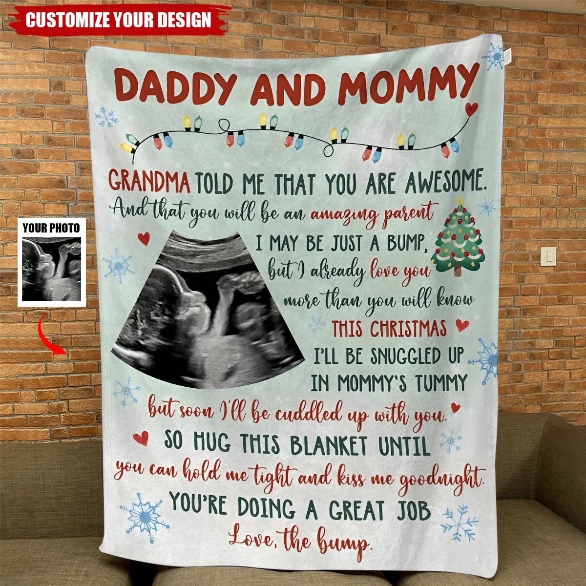 Custom Photo I'll Be Cuddled Up With You - Family Personalized Custom Blanket - Baby Shower Gift, Gift For First Mom