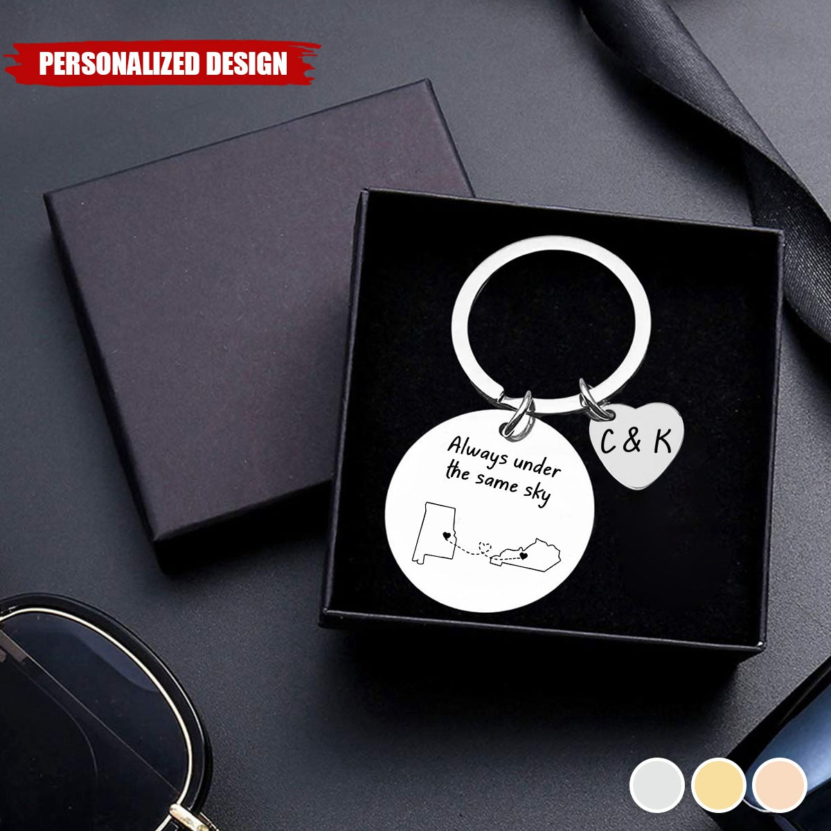 Long Distance Relationship-Personalized Keychain-Gift for Family, Friends