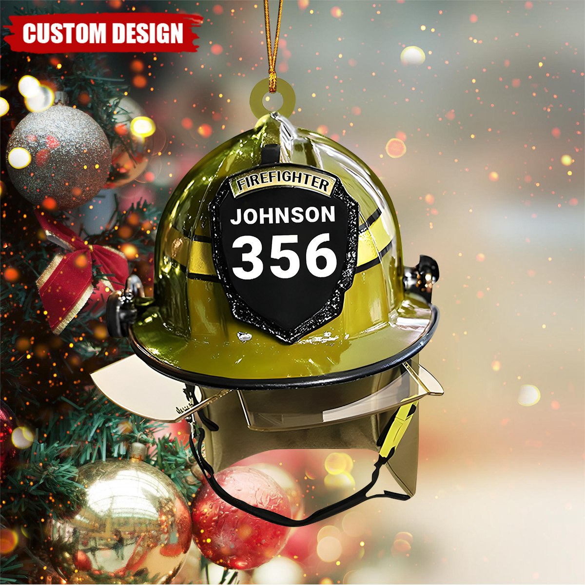 Personalized Firefighter Helmet Ornament - Fireman Gift, Firefighter Gift For Dad